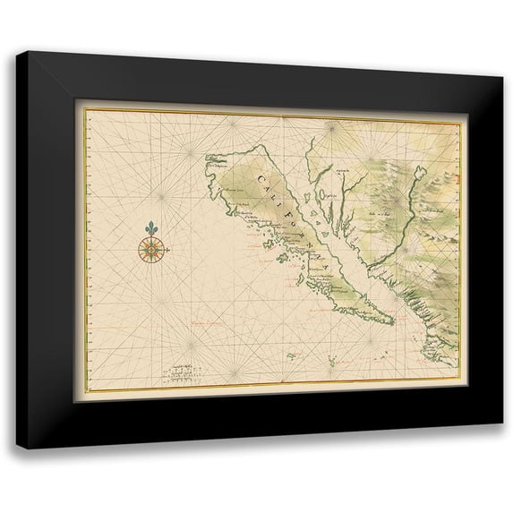 Unknown 24x18 Black Modern Framed Museum Art Print Titled - California - 1650