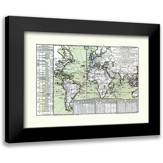 Unknown 24x18 Black Modern Framed Museum Art Print Titled - World - 1740