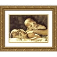 thumbnail image 1 of Unknown 24x18 Gold Ornate Wood Framed with Double Matting Museum Art Print Titled - Mischief, 1 of 4