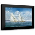 thumbnail image 1 of Unknown 24x19 Black Modern Framed Museum Art Print Titled - Sloops and Sail II, 1 of 5