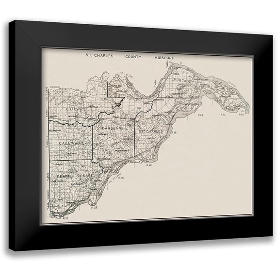 Unknown 24x19 Black Modern Framed Museum Art Print Titled - St Charles Missouri - 1929