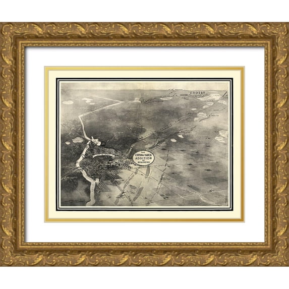 Unknown 24x19 Gold Ornate Wood Framed with Double Matting Museum Art Print Titled - Brainerd Minnesota -1914