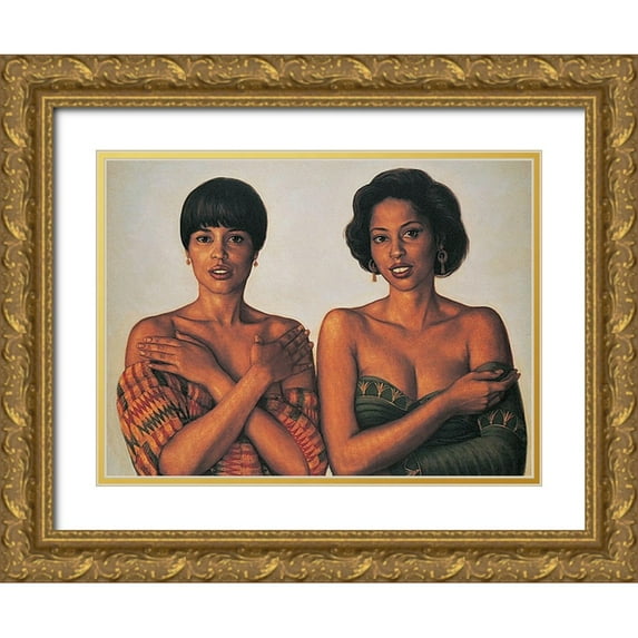 Unknown 24x19 Gold Ornate Wood Framed with Double Matting Museum Art Print Titled - Cover Up