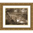 thumbnail image 1 of Unknown 24x19 Gold Ornate Wood Framed with Double Matting Museum Art Print Titled - Eddys Bridge Memory, 1 of 4