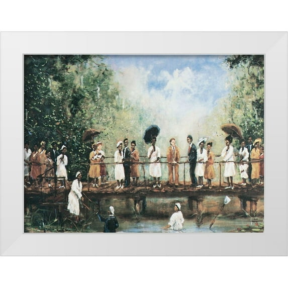 Unknown 24x19 White Modern Wood Framed Museum Art Print Titled - Black Baptism