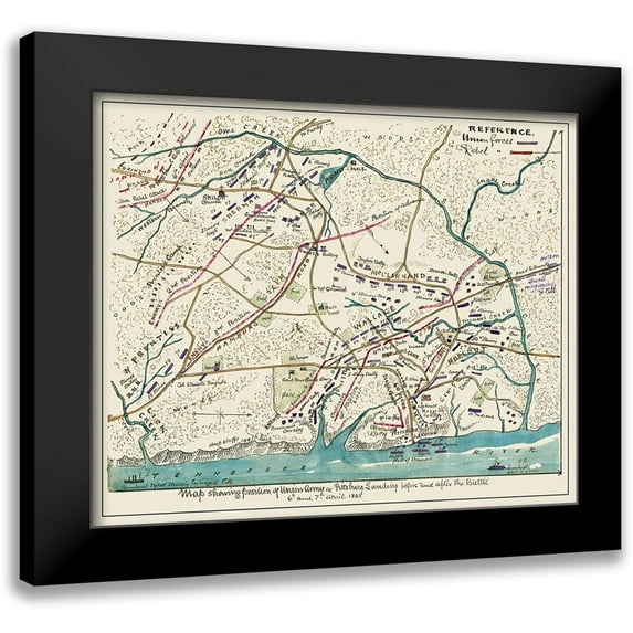 Unknown 24x20 Black Modern Framed Museum Art Print Titled - Shiloh Battlefield Tennessee - 1862