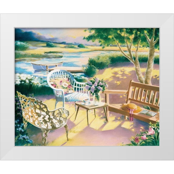 Unknown 24x20 White Modern Wood Framed Museum Art Print Titled - Patio I