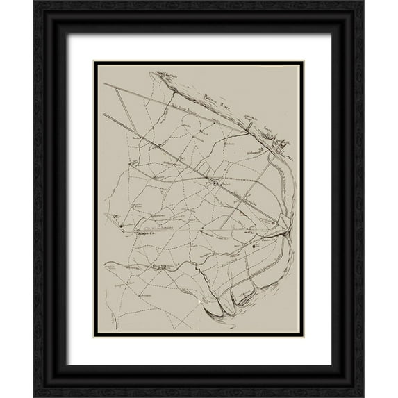 Unknown 25x32 Black Ornate Wood Framed with Double Matting Museum Art Print Titled - Fairfax Virginia - 1861