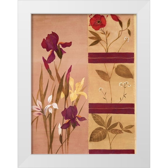 Unknown 25x32 White Modern Wood Framed Museum Art Print Titled - Floral Collage I