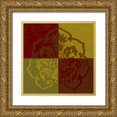 thumbnail image 1 of Unknown 26x26 Gold Ornate Wood Framed with Double Matting Museum Art Print Titled - Block Print I, 1 of 4