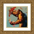 thumbnail image 1 of Unknown 26x26 Gold Ornate Wood Framed with Double Matting Museum Art Print Titled - Vintage Film Posters: King Kong - Detail, 1 of 4