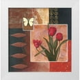 thumbnail image 1 of Unknown 26x26 White Modern Wood Framed Museum Art Print Titled - Rose with Butterfly Collage, 1 of 4