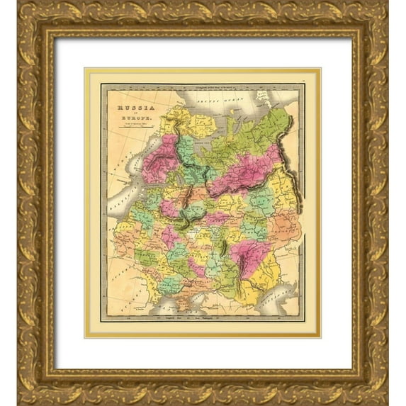 Unknown 26x29 Gold Ornate Wood Framed with Double Matting Museum Art Print Titled - Europe Russia