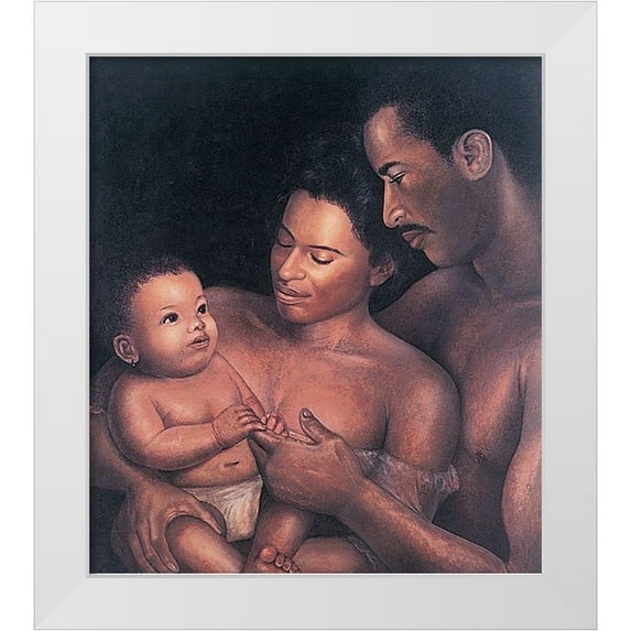 Unknown 26x29 White Modern Wood Framed Museum Art Print Titled - Black Family
