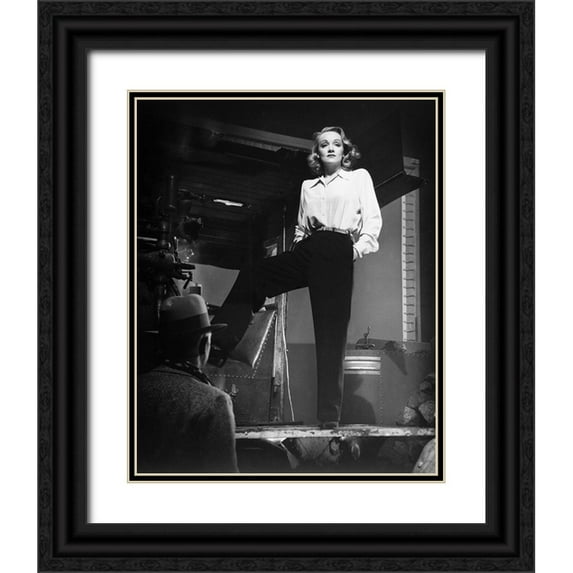 Unknown 26x32 Black Ornate Wood Framed with Double Matting Museum Art Print Titled - Marlene Dietrich 1940