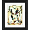 thumbnail image 1 of Unknown 26x32 Black Ornate Wood Framed with Double Matting Museum Art Print Titled - Sax and Strings, 1 of 4