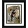 thumbnail image 1 of Unknown 26x32 Black Ornate Wood Framed with Double Matting Museum Art Print Titled - Three Children By Fireplace, 1 of 4