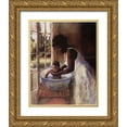 thumbnail image 1 of Unknown 26x32 Gold Ornate Wood Framed with Double Matting Museum Art Print Titled - Washing Baby, 1 of 4