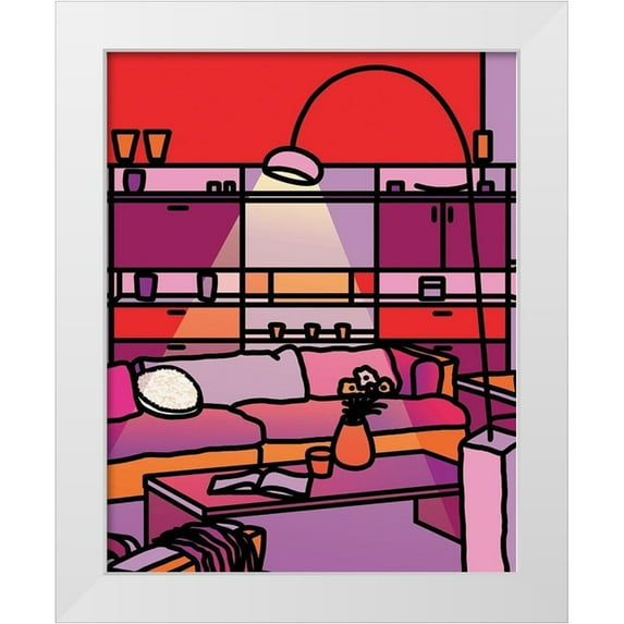 Unknown 26x32 White Modern Wood Framed Museum Art Print Titled - Colorful II
