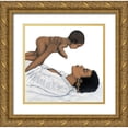 thumbnail image 1 of Unknown 27x26 Gold Ornate Wood Framed with Double Matting Museum Art Print Titled - Play with Baby, 1 of 4