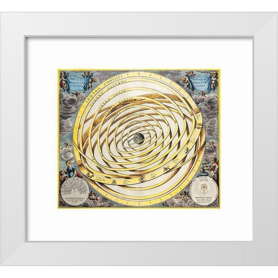 Unknown 28x26 White Modern Wood Framed Museum Art Print Titled - Astrological Chart Universe