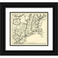thumbnail image 1 of Unknown 29x26 Black Ornate Wood Framed with Double Matting Museum Art Print Titled - New York, Pennsylvania, and New Jersey  1757, 1 of 4