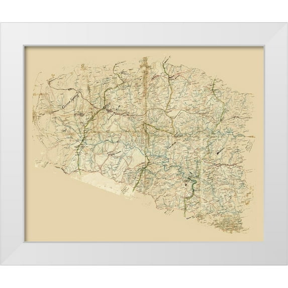 Unknown 31x26 White Modern Wood Framed Museum Art Print Titled - Louisa County Virginia - 1860