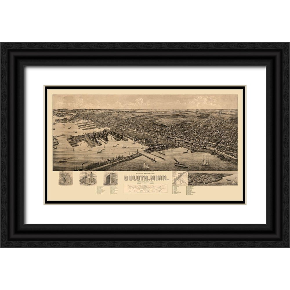 Unknown 32x20 Black Ornate Wood Framed with Double Matting Museum