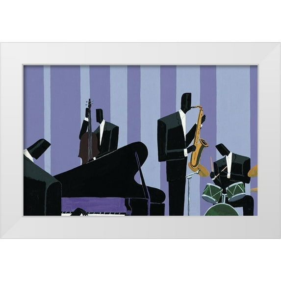 Unknown 32x22 White Modern Wood Framed Museum Art Print Titled - Cool Jazz II