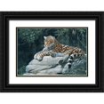 thumbnail image 1 of Unknown 32x23 Black Ornate Wood Framed with Double Matting Museum Art Print Titled - Jaguar, 1 of 4
