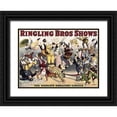 thumbnail image 1 of Unknown 32x24 Black Ornate Wood Framed with Double Matting Museum Art Print Titled - Ringling Bros. Shows, 1 of 4