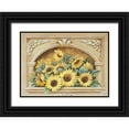 thumbnail image 1 of Unknown 32x24 Black Ornate Wood Framed with Double Matting Museum Art Print Titled - Sunflower Fresco, 1 of 4