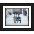 thumbnail image 1 of Unknown 32x25 Black Ornate Wood Framed with Double Matting Museum Art Print Titled - On the Porch, 1 of 4