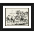 thumbnail image 1 of Unknown 32x25 Black Ornate Wood Framed with Double Matting Museum Art Print Titled - Rural Charms I, 1 of 4