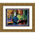 thumbnail image 1 of Unknown 32x25 Gold Ornate Wood Framed with Double Matting Museum Art Print Titled - Boy on Stoop, 1 of 4