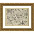 thumbnail image 1 of Unknown 32x25 Gold Ornate Wood Framed with Double Matting Museum Art Print Titled - Map of London Grid XI, 1 of 4