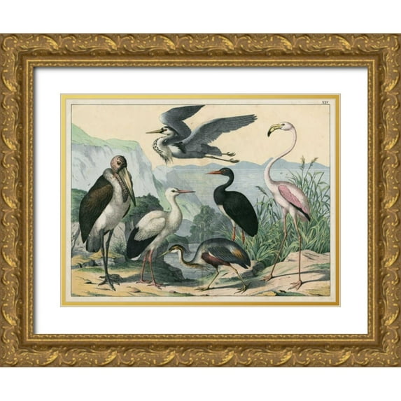 Unknown 32x25 Gold Ornate Wood Framed with Double Matting Museum Art Print Titled - Water Guardians