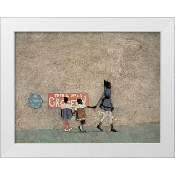 Unknown 32x25 White Modern Wood Framed Museum Art Print Titled - Big Sister