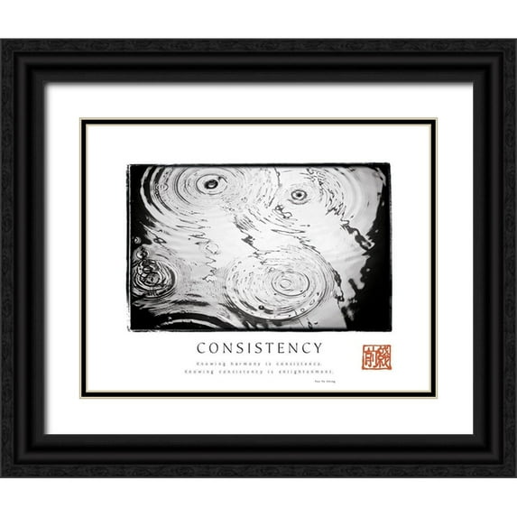 Unknown 32x26 Black Ornate Wood Framed with Double Matting Museum Art Print Titled - Consistency