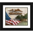 thumbnail image 1 of Unknown 32x26 Black Ornate Wood Framed with Double Matting Museum Art Print Titled - God Bless America, 1 of 4