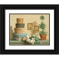 thumbnail image 1 of Unknown 32x26 Black Ornate Wood Framed with Double Matting Museum Art Print Titled - Hat Boxes on Shelf, 1 of 4