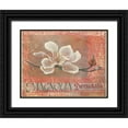 thumbnail image 1 of Unknown 32x26 Black Ornate Wood Framed with Double Matting Museum Art Print Titled - White Magnolia, 1 of 4