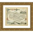 thumbnail image 1 of Unknown 32x26 Gold Ornate Wood Framed with Double Matting Museum Art Print Titled - Map of Kent, 1 of 4