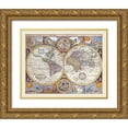 thumbnail image 1 of Unknown 32x26 Gold Ornate Wood Framed with Double Matting Museum Art Print Titled - Western Eastern Hemispheres - 1627, 1 of 4