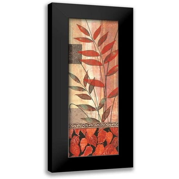 Unknown 7x14 Black Modern Framed Museum Art Print Titled - Feuille Panel II