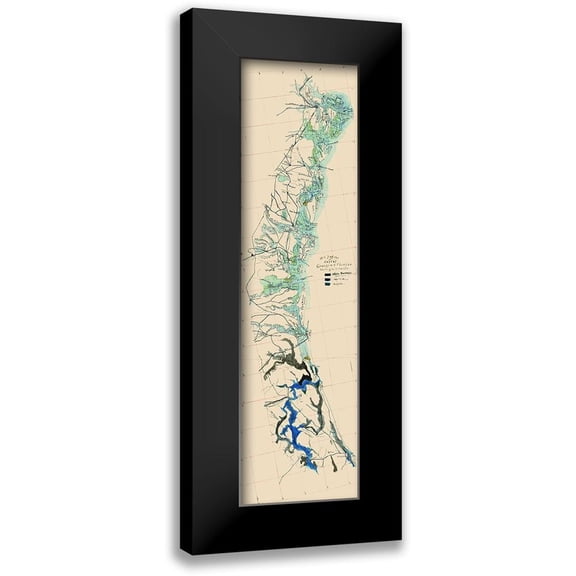Unknown 7x14 Black Modern Framed Museum Art Print Titled - Georgia Florida Coast - 1863