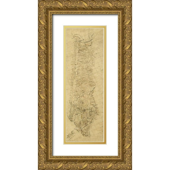 Unknown 7x14 Gold Ornate Wood Framed with Double Matting Museum Art Print Titled - Alleghany County Virginia -1870