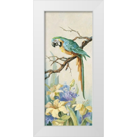 Unknown 8x14 White Modern Wood Framed Museum Art Print Titled - Parrot Panel II