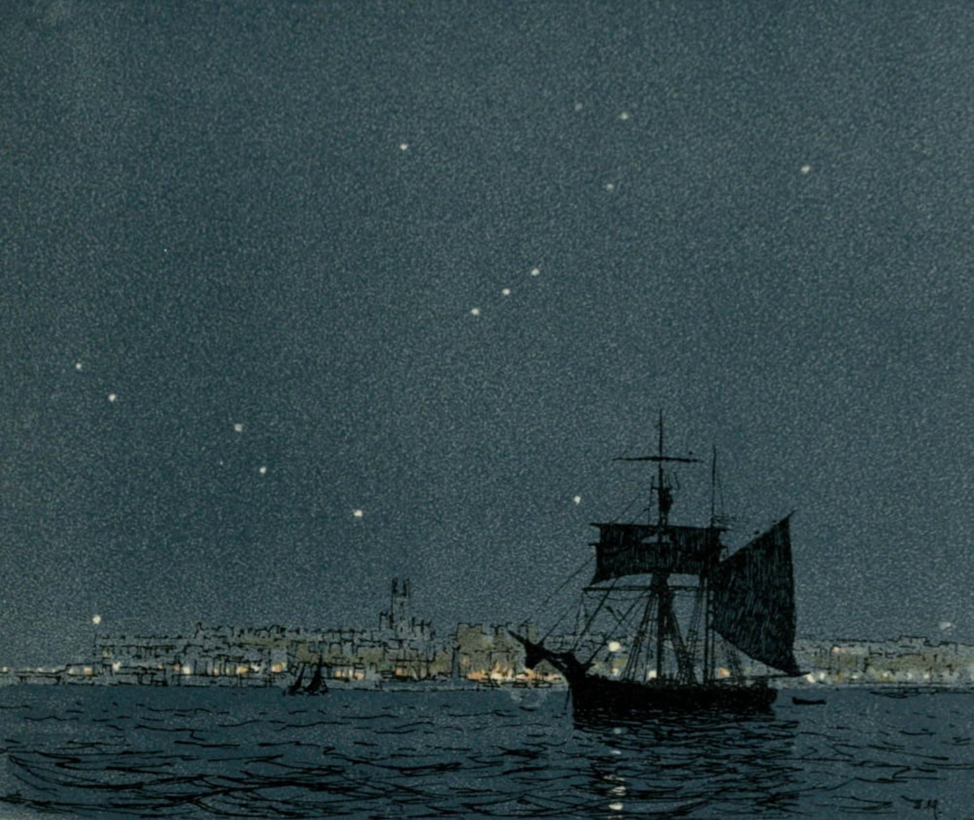 Unknown Kent 1922 Nocturne of Margate Roads Canvas Art - Donald Maxwell (18 x 24)