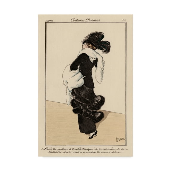 Unknown 'Vintage French Fashion I' Canvas Art